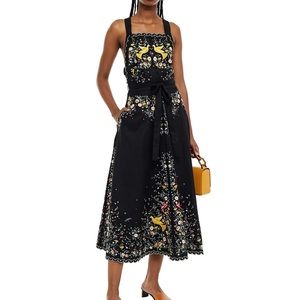 ZIMMERMANN SZ 0 Carnaby open-back embroidered linen midi dress